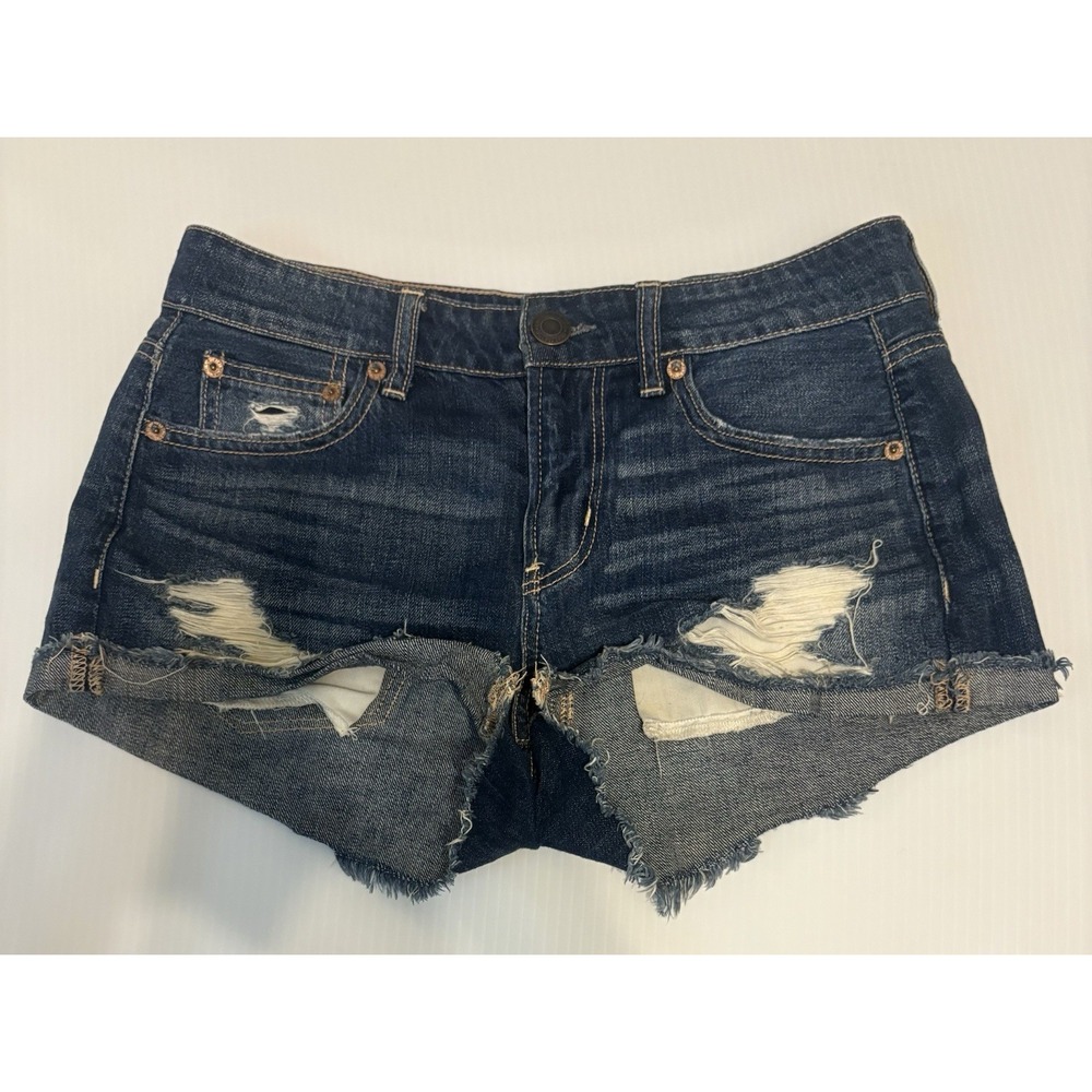 American Eagle Girl Shortie Distressed Denim Shorts - Size 4